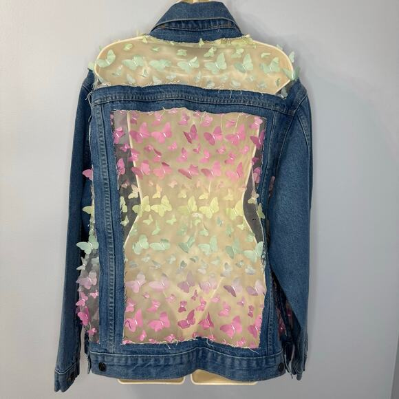 Dragon Denim The Mariposa Denim Jacket Oversized Festival Concert Feary Fairy - Picture 7 of 13